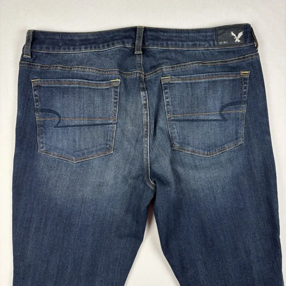 American Eagle Jeans Skinny Kick Boot Cut 360 Super Stretch Womens Size 16 Blue